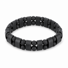Array Stealth matte black double-row bracelet alternate angle on white background