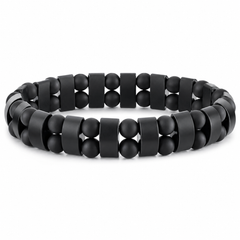 Array Stealth matte black double-row bracelet on white background