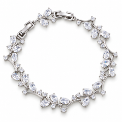Eden bracelet in Clear with Silver-tone leaf setting