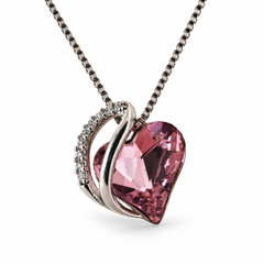 ZAFT Embrace blush heart necklace on a white background