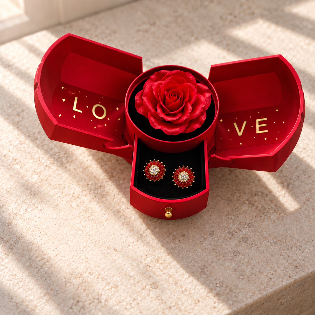 Bloom in Scarlet Gold inside the matching Red Rose Box