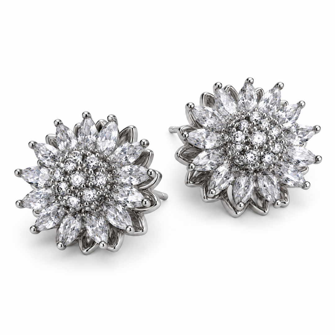 Bloom – clear silver pair