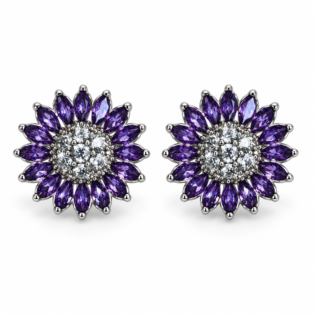 Bloom – violet silver pair