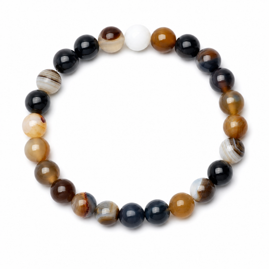 Origin Grain brown black and cream bracelet on white background
