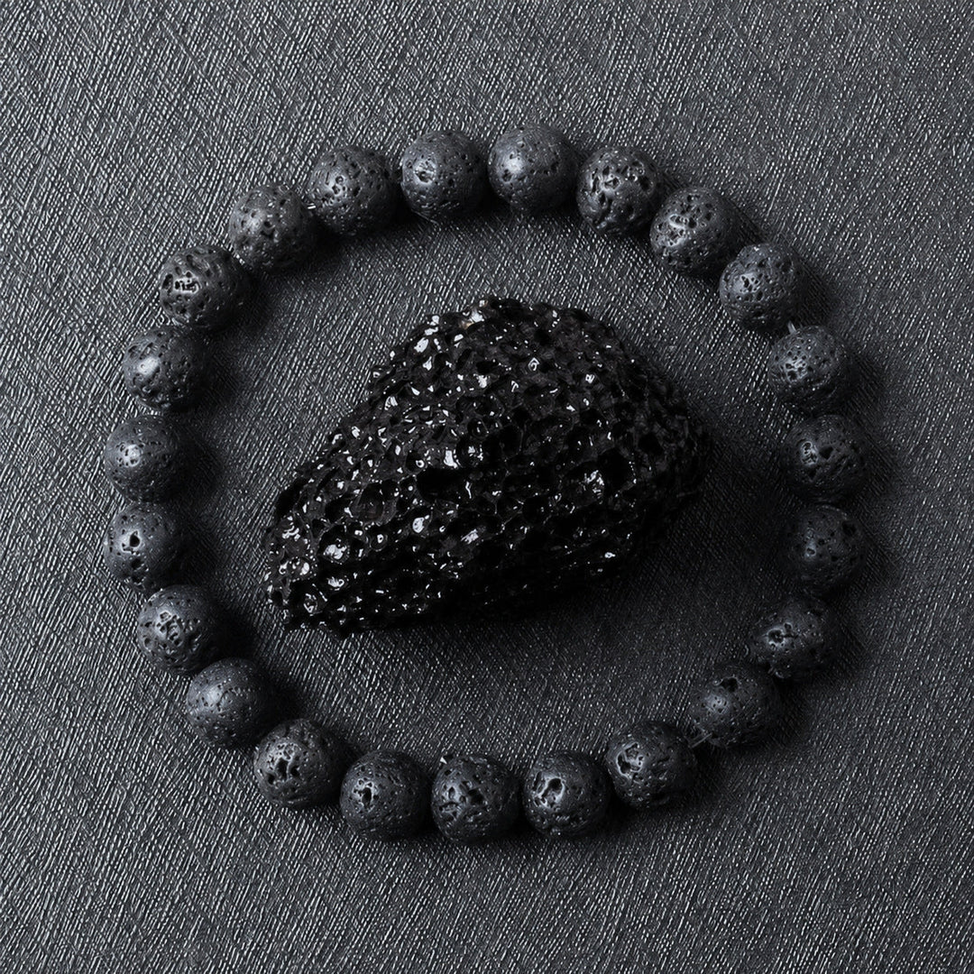 Origin Jet black lava stone bracelet product photograph