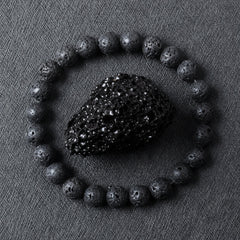 Origin Jet black lava stone bracelet product photograph