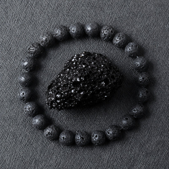 Origin Jet black lava stone bracelet product photograph