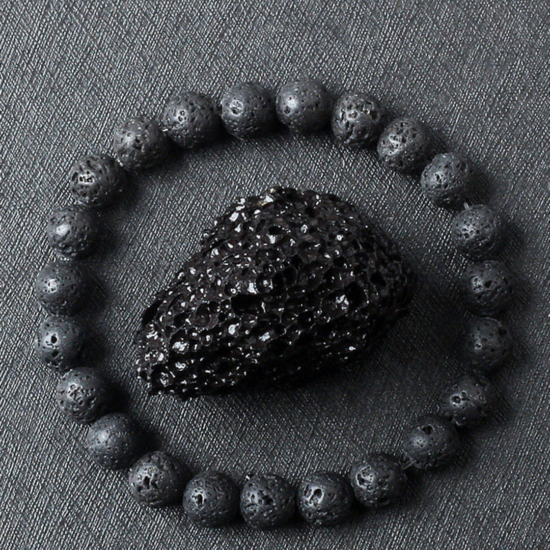 Origin Jet matte lava stone bracelet hero image