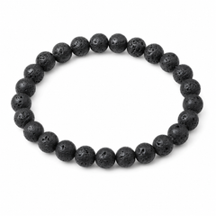 Origin Jet matte black lava-stone bracelet on white background